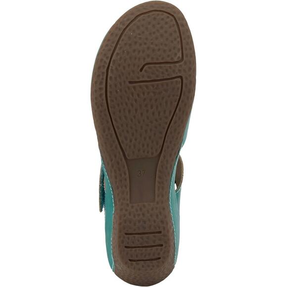 L'Artiste by Spring Step Womens Gloss Leather Mary Jane Shoes -- Turquoise NEW - Picture 6 of 7
